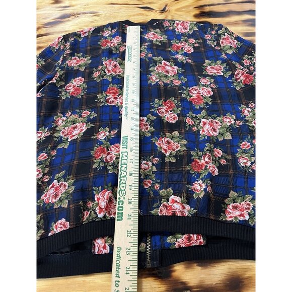 About‎ A Girl Jacket Women Size XL Floral Full Zip Navy Floral Cottagecore Boho - Picture 10 of 15